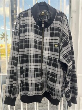 Akademiks Black & Gray Plaid Jacket